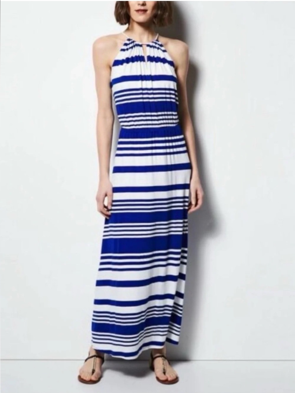 Milly for Design Nation Sapphire Combo Stripe Maxi Dress